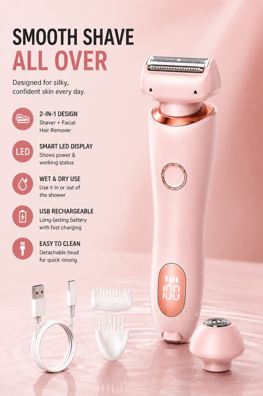 LumiShave™ 2-in-1 Electric Body Shaver