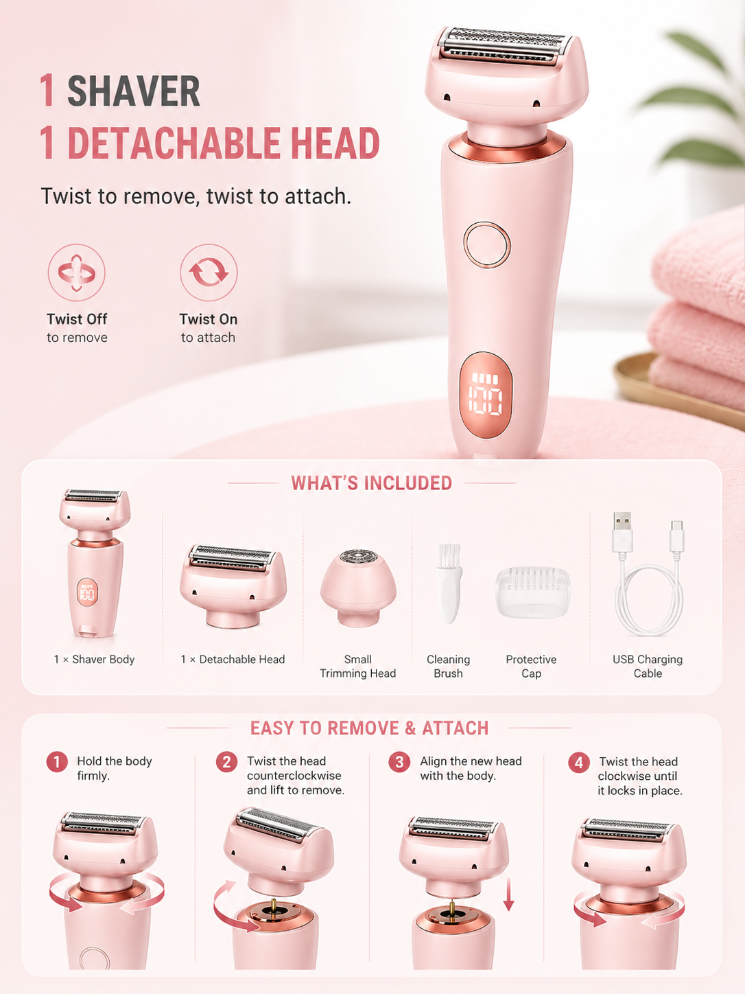 LumiShave™ 2-in-1 Electric Body Shaver