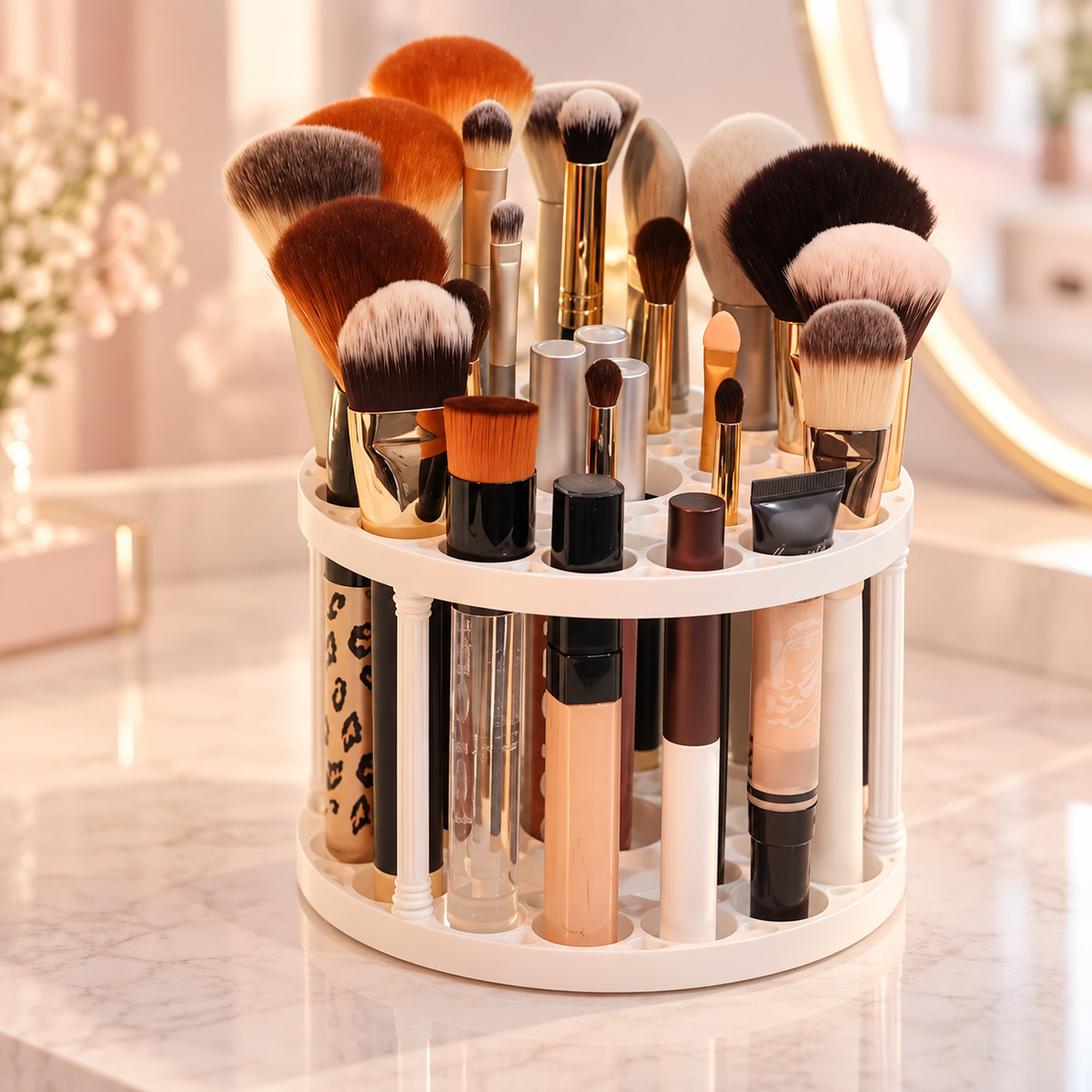 Rotating Makeup Brush Organizer