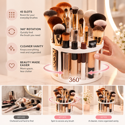 Rotating Makeup Brush Organizer