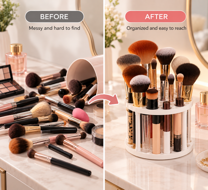 Rotating Makeup Brush Organizer
